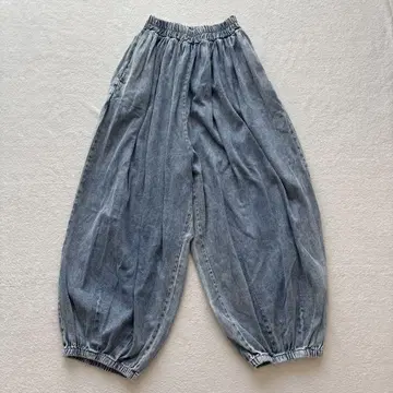 볼륨 벌룬 데님 팬츠