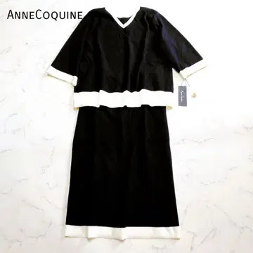 택 포함 새상품 앙코르 키 코어 스팬얀 바이컬러 니트 셋업 L