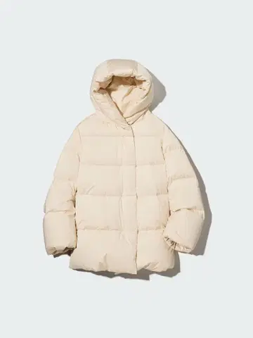UNIQLO 유니클로 파우더 필 다운 숏코트 내추럴
