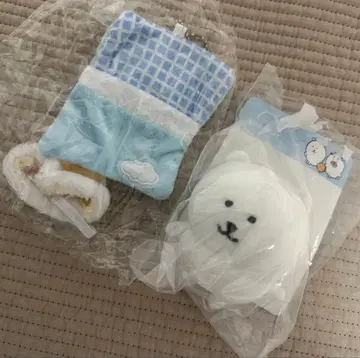 나가노 곰 x 미니 소 인형 배지 (7cm) + 파자마 의상 포함
