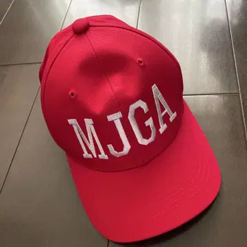 MJGA 자수 빨간색 야구 모자 사이즈 F