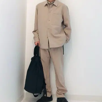 유니클로 감동 셔츠 자켓 이지 팬츠 코튼라이크 셋업 L