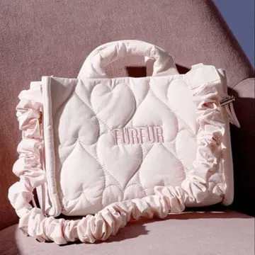FURFUR 하트 퀼팅 백 핑크