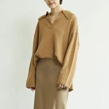 GALLARDAGALANTE 폴로 칼라 니트 머스타드