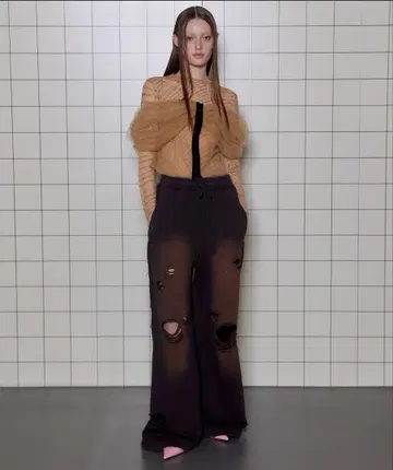 MAISONSPECIAL Sweat Distressed WidePants
