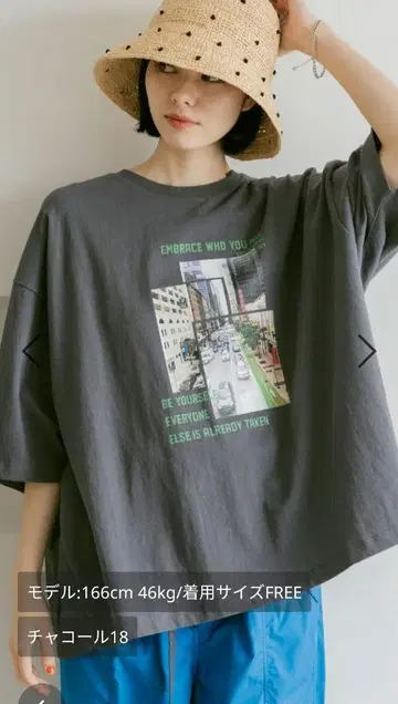 니코앤드 백 패브릭 CITY 사진 T셔츠 차콜 완판템 새상품급