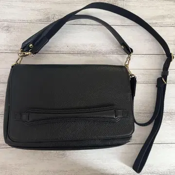 새상품급 LEATHER JEWELS 블랙 가죽풍 숄더백