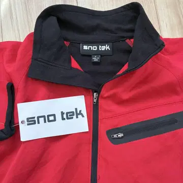 [ 미사용 새상품 ] sno tek 하프 지퍼 풀오버 플리스 빨간색 S