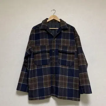 체크 무늬 셔츠 자켓 M