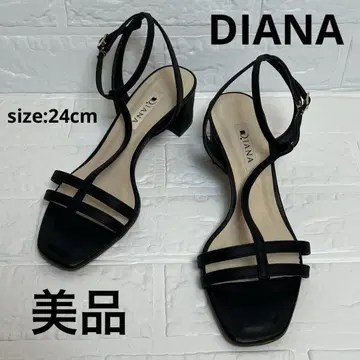 새상품급 DIANA 다이애나 샌들 T스트랩 블랙 24cm