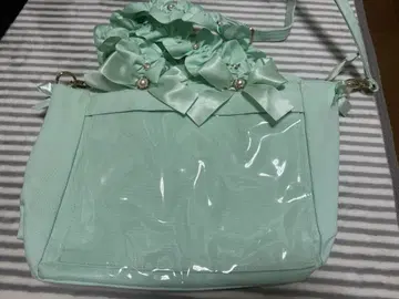 A4 다기능 2WAY 핸들 프릴 토트백 그린