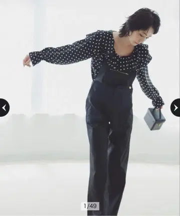 Arpege story 아르페쥬 스토리 레더라이크 데님 오버롤