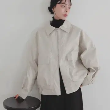 LIAN 인조 가죽 미들 블루종