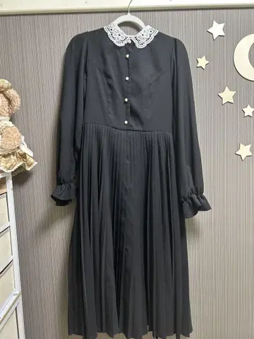 시마무라 아오키 미사코 레이스 옷깃 롱 원피스 L 사이즈