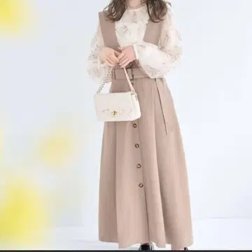 하이웨스트 스커트 오버롤 스커트 점프 스커트 앞 버튼 스커트
