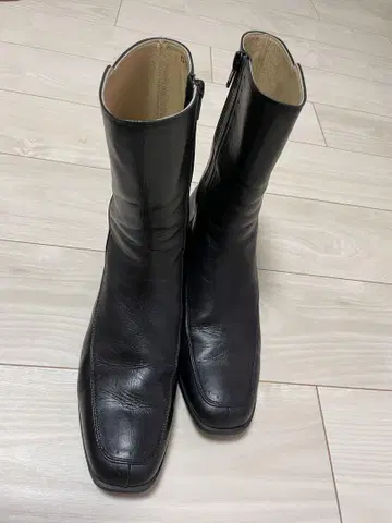 히미코 시어링 가죽 부츠 25cm 블랙