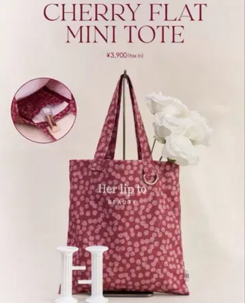 CHERRY FLAT MINI TOTE 미사용 새상품