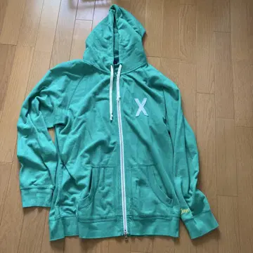 XLARGE 그린 더블 지퍼 후드티