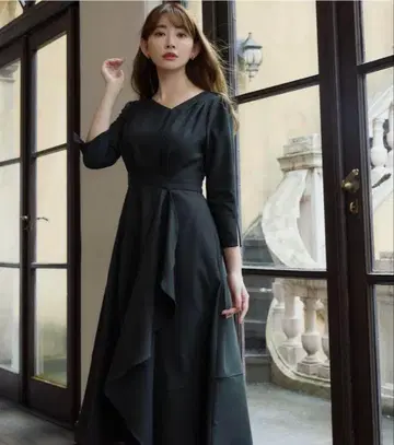 Her lip to Grand Twill Ruffled Dress
