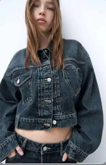 ZARA 하트 포켓 데님 자켓