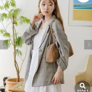 Kastane 안감 없음 체크 셔츠 자켓 그레이
