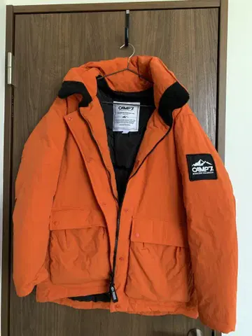 CAMP7 후드 부착 다운 자켓 L 사이즈 오렌지