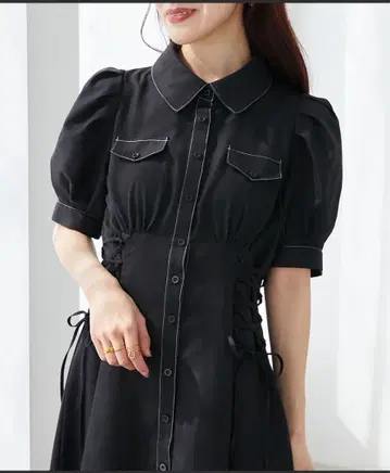블랙 셔츠 원피스 반팔