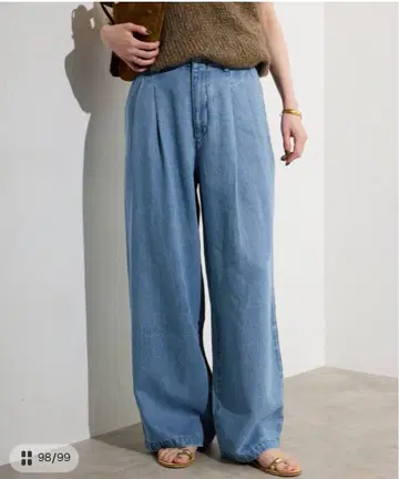 슬로브 이에나 LEDENIM TUCK TROUSER 데님 40