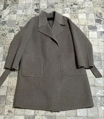 새상품 그레이 체스터 코트 울 혼방