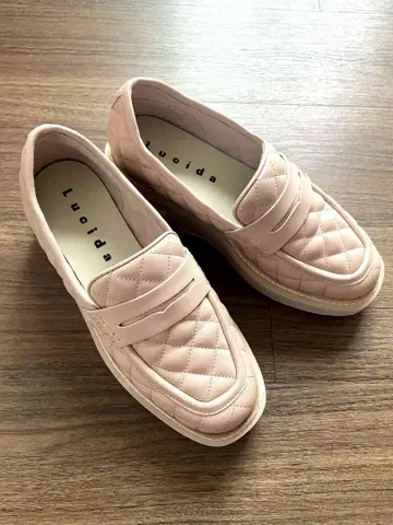 Lucida 퀼팅 통굽 로퍼 핑크 24cm
