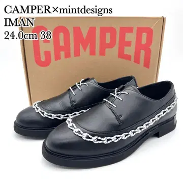 [ 컨디션 최상 ] 캠퍼 이만 블랙 화이트 가죽 민트 디자인 한정판
