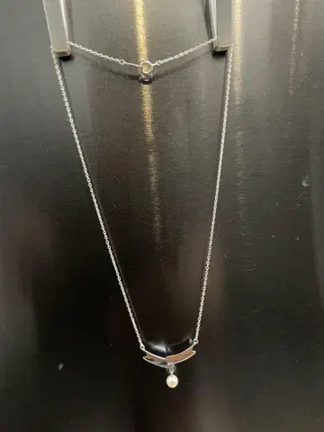 MIKIMOTO 펄 장식 실버 목걸이