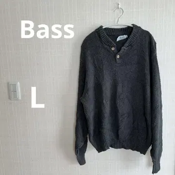 Bass 그레이 니트 스웨터 L 사이즈 코튼 100%