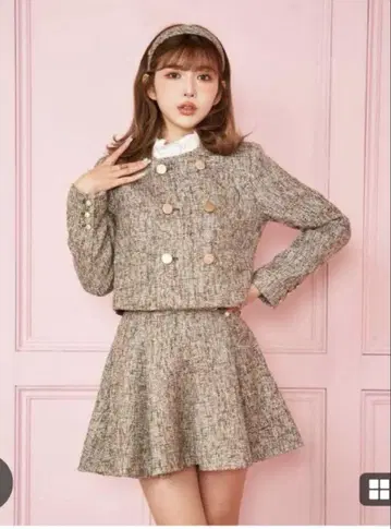 다리치 트위드 셋업 자켓 스커트
