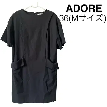 ADORE 어도어 반팔 원피스 레이온 블랙 36(M 사이즈)