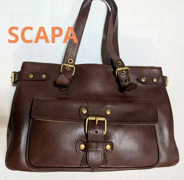 레트로풍 SCAPA 카파 천연 가죽 토트백
