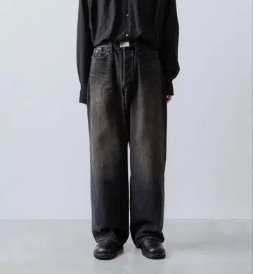 [ ssstein ] LOOSE DENIM JEANS - BLACK