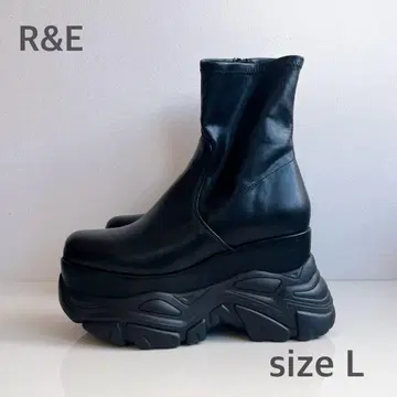 R&E 블랙 통굽 부츠 사이즈 L 스니커즈 부츠