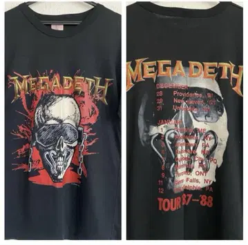 MEGADETH 1987년 투어 T셔츠