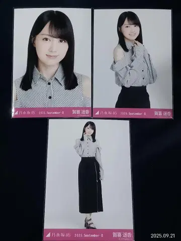 노기자카46 어깨 트임 상의 브로마이드 3종 컴프 카키 하루카