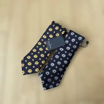 SCABAL 해바라기 무늬 넥타이 2개 세트
