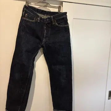 FLAT HEAD 다크 블루 스트레이트 청바지 W36 L34