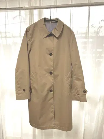 MUJI 무인양품 스텐카라 코트 베이지 안감 스트라이프 여성용/M