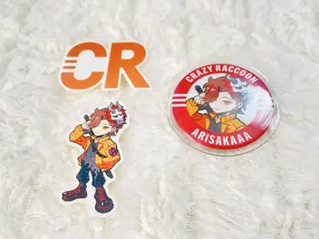 CrazyRaccoon CR 아리사카 캔뱃지 스티커