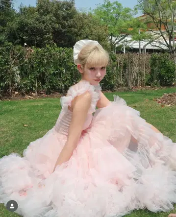 'Ballerina' blooming tulle dress pink
