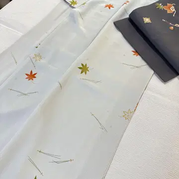 코몬 순수 실크 크레이프 원단 단풍