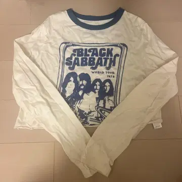 마우지 MOUSSY BLACK SABBATH 롱T 아이보리 블루