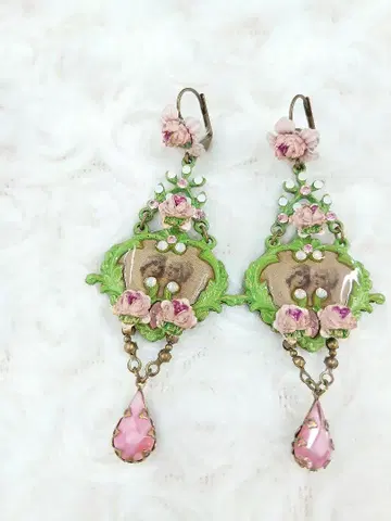 중고 여성 장미 귀걸이 미하엘 네그린 Michal Negrin