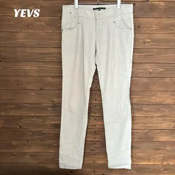 [] YEVS 라이트 그레이 캐주얼 팬츠 슬림핏 XL