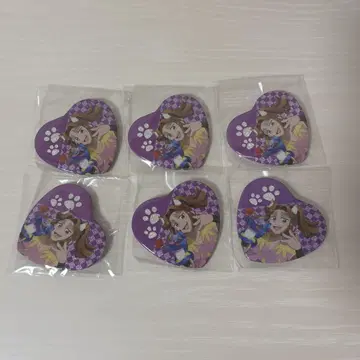 닌타마 란타로 타키야샤마루 난자타운 글리터 하트형 캔뱃지 6개